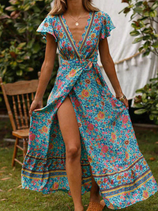 Debbie - Langes Maxi Kleid im Vintage Look für den Sommer/Frühling