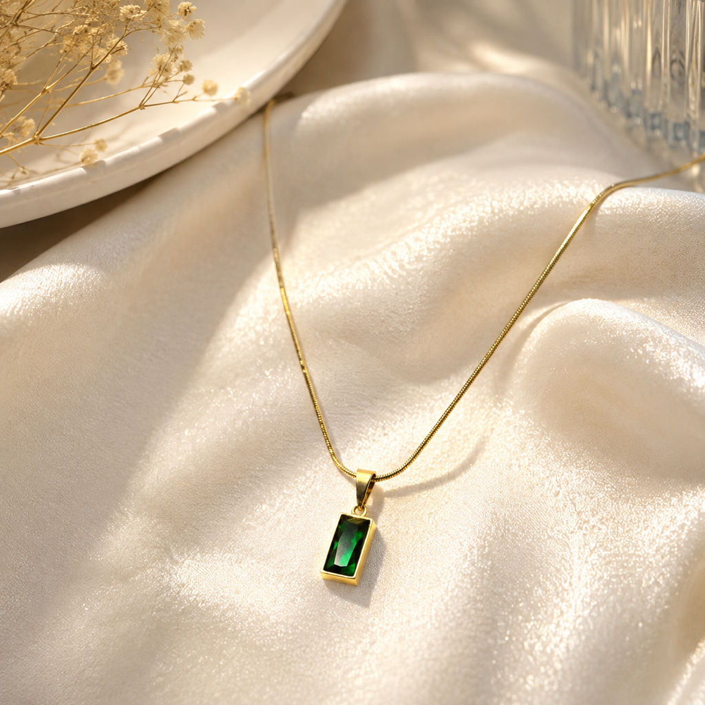 Emerald Luxe Anti-Tarnish Pendant