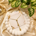 Adjustable Gold Teardrop Lariat Necklace