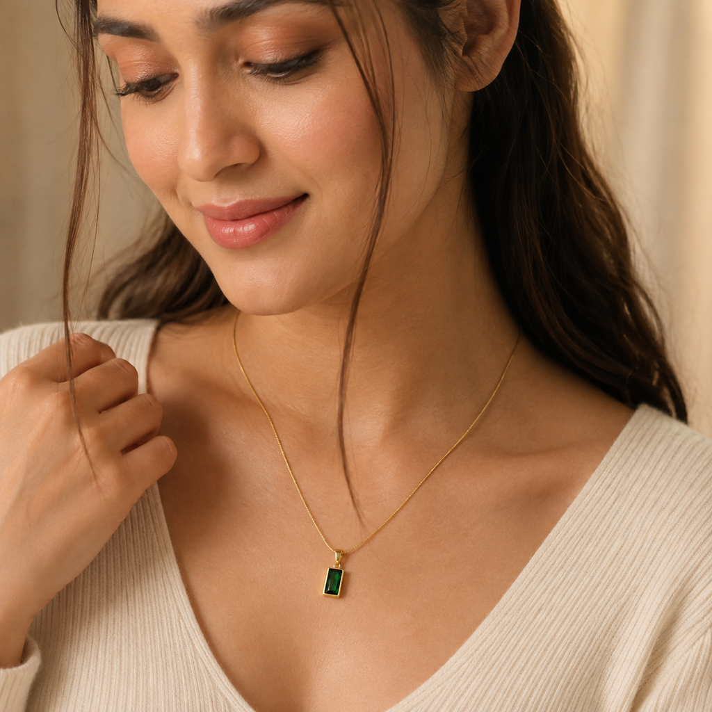 Emerald Luxe Anti-Tarnish Pendant