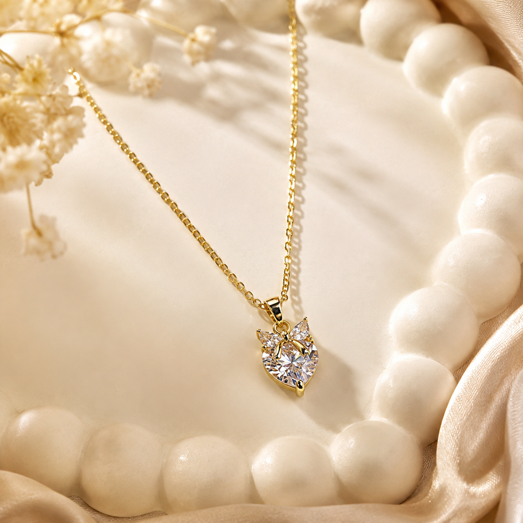 Anti-Tarnish Gold Crystal Bloom Pendant