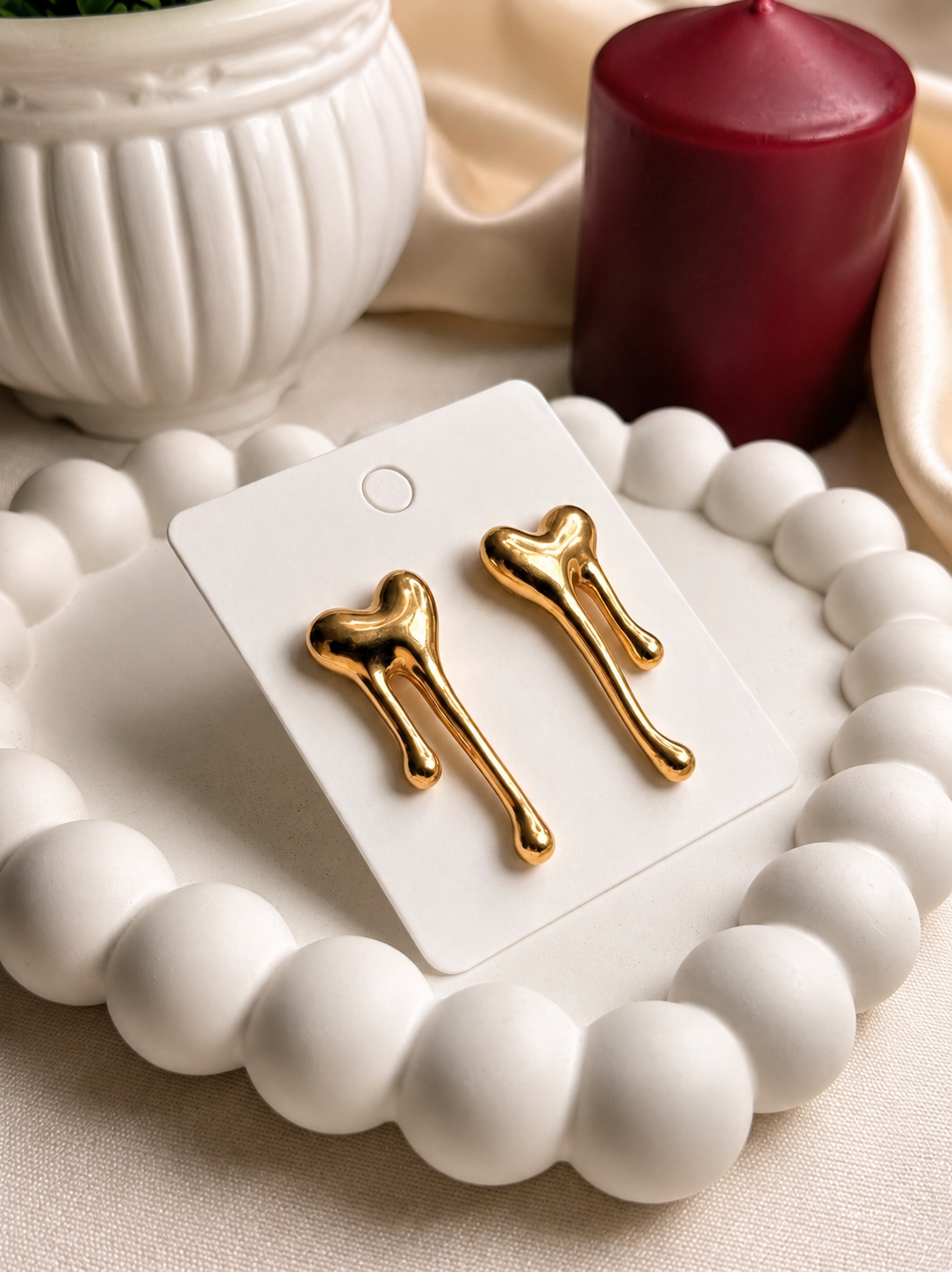 Heart Drop Anti-Tarnish Earrings | GlamJem