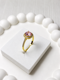 Pink Crystal Ring | 18K Gold Plated | GlamJem